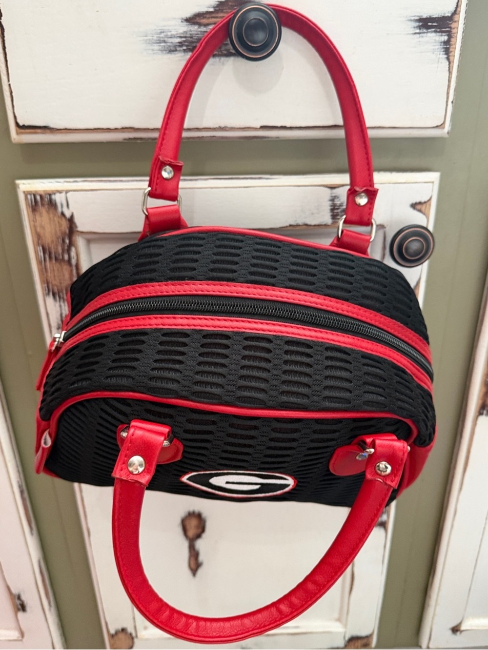 Georgia Bulldogs UGA Black & Red Women's Logo Satchel Bag - Picture 2 of 10